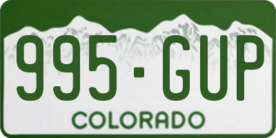 CO license plate 995GUP