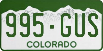 CO license plate 995GUS