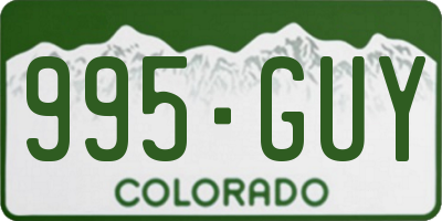 CO license plate 995GUY