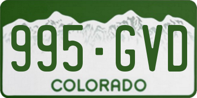 CO license plate 995GVD