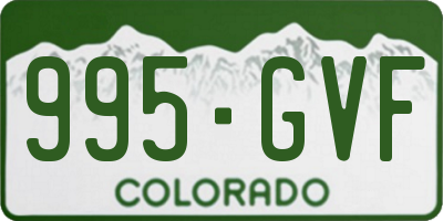 CO license plate 995GVF