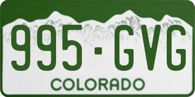 CO license plate 995GVG