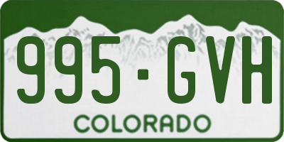 CO license plate 995GVH