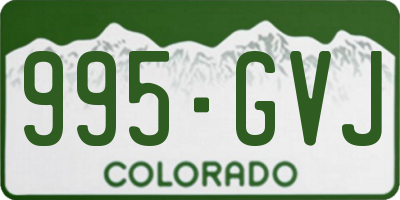 CO license plate 995GVJ