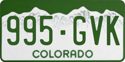 CO license plate 995GVK