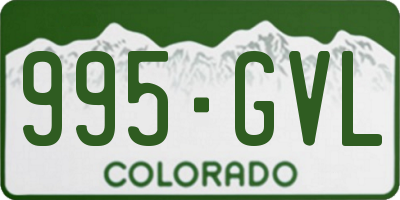 CO license plate 995GVL