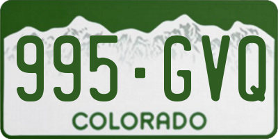 CO license plate 995GVQ