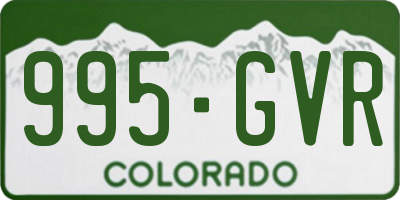CO license plate 995GVR