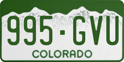 CO license plate 995GVU