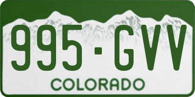 CO license plate 995GVV