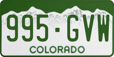 CO license plate 995GVW