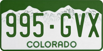 CO license plate 995GVX