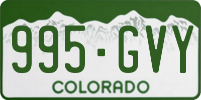 CO license plate 995GVY
