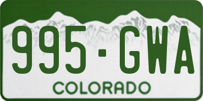 CO license plate 995GWA