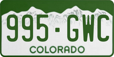 CO license plate 995GWC