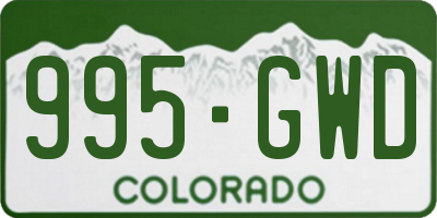 CO license plate 995GWD