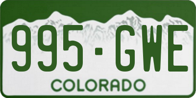 CO license plate 995GWE