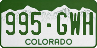 CO license plate 995GWH