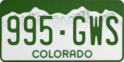 CO license plate 995GWS