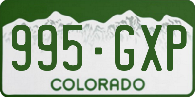 CO license plate 995GXP