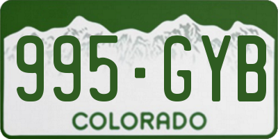 CO license plate 995GYB