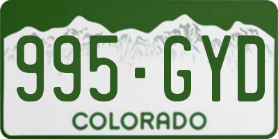 CO license plate 995GYD
