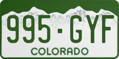 CO license plate 995GYF