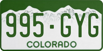 CO license plate 995GYG