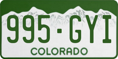 CO license plate 995GYI