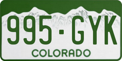CO license plate 995GYK