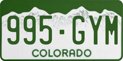 CO license plate 995GYM