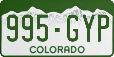 CO license plate 995GYP