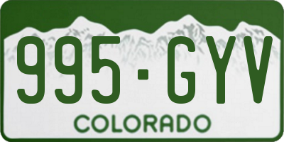 CO license plate 995GYV