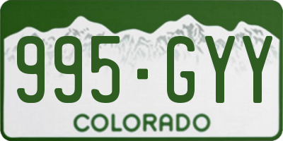 CO license plate 995GYY