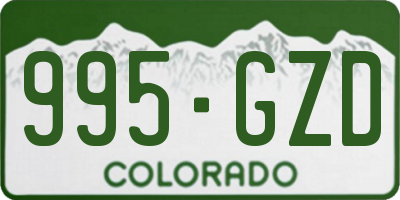 CO license plate 995GZD