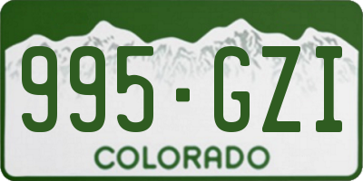 CO license plate 995GZI