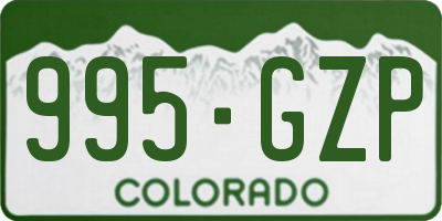 CO license plate 995GZP