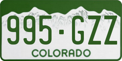 CO license plate 995GZZ