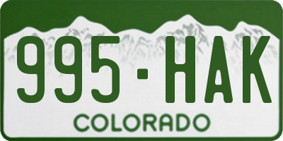CO license plate 995HAK