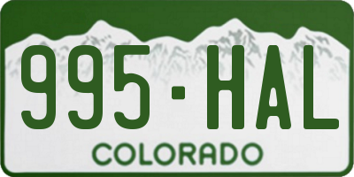 CO license plate 995HAL