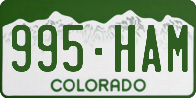 CO license plate 995HAM