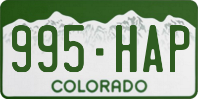 CO license plate 995HAP