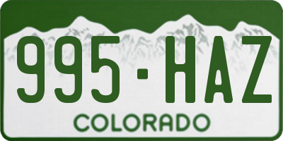 CO license plate 995HAZ