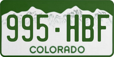 CO license plate 995HBF