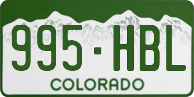 CO license plate 995HBL