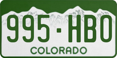 CO license plate 995HBO