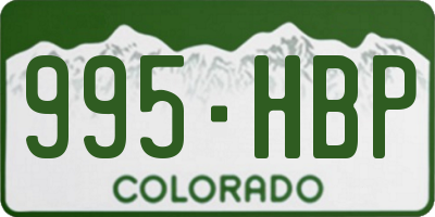 CO license plate 995HBP