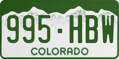 CO license plate 995HBW