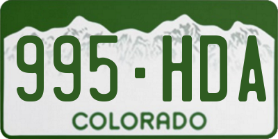 CO license plate 995HDA