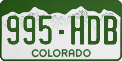 CO license plate 995HDB